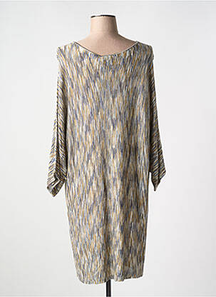 Robe mi-longue manches 3/4 manches 3/4 vert YESTA femme