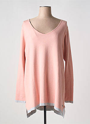 Pull coupe cintrée manches longues rose YESTA femme