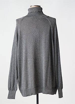 Pull col roulé maille souple et aérée manches longues argent MAT. femme