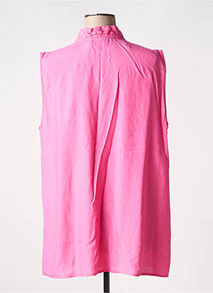 Blouse col v sans manche rose YESTA femme
