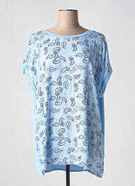 T-shirt coupe droite manches courtes bleu YESTA femme