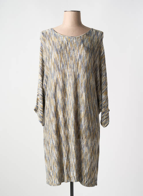 Robe mi-longue manches 3/4 manches 3/4 vert YESTA femme