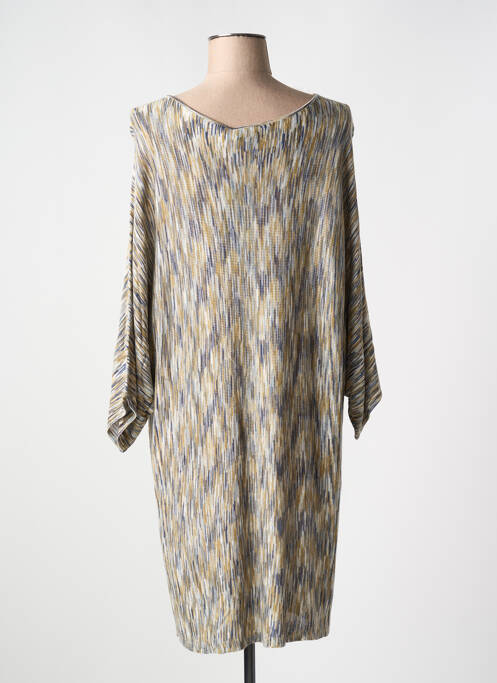 Robe mi-longue manches 3/4 manches 3/4 vert YESTA femme