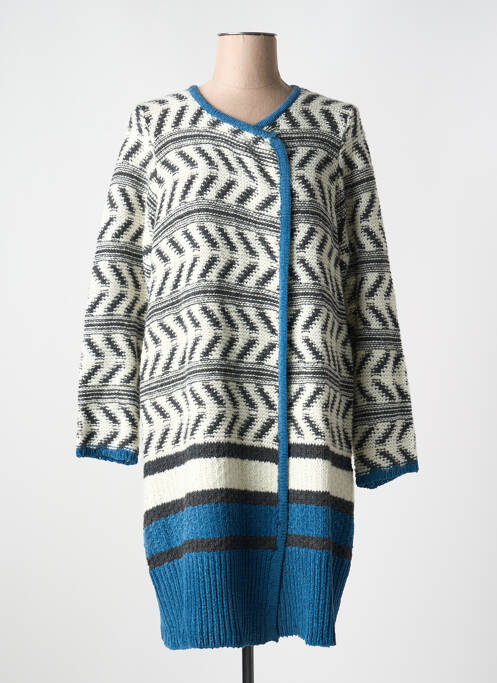 Gilet manches longues bleu ADIA pour femme