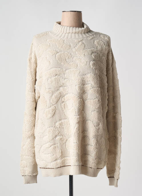 Pull col roulé beige YESTA pour femme