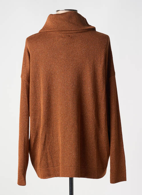 Pull col roulé orange MAT. femme