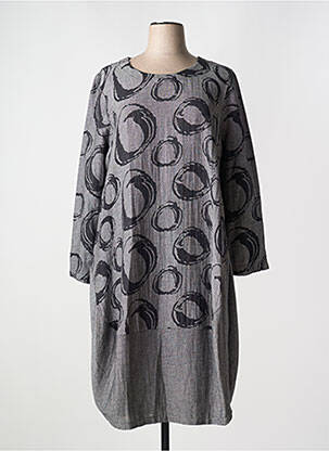 Robe mi-longue manches longues manches longues gris OLIVER JUNG femme