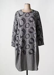 Robe mi-longue manches longues manches longues gris OLIVER JUNG femme