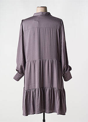 Robe mi-longue coupe fluide manches longues violet YESTA femme
