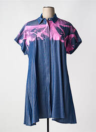 Robe mi-longue manches courtes manches courtes bleu MAT. femme