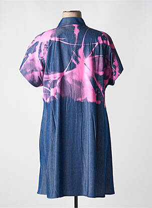 Robe mi-longue manches courtes manches courtes bleu MAT. femme