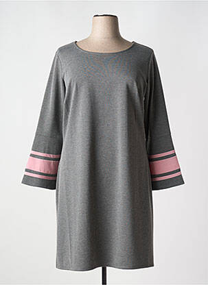 Robe mi-longue manches longues manches longues gris OPEN END femme