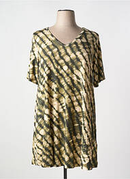 Tunique manches courtes tissage jersey vert YESTA femme