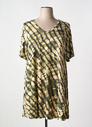 Tunique manches courtes tissage jersey vert YESTA femme