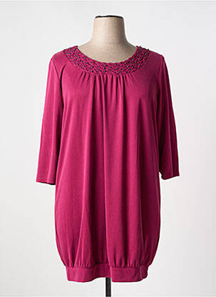 Tunique manches longues col rond rouge YESTA femme