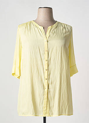 Chemisier tissage crêpe manches 3/4 jaune GELCO femme