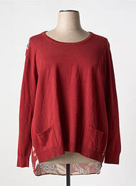 Pull tunique col rond manches longues orange OPEN END femme