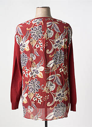 Pull tunique col rond manches longues orange OPEN END femme