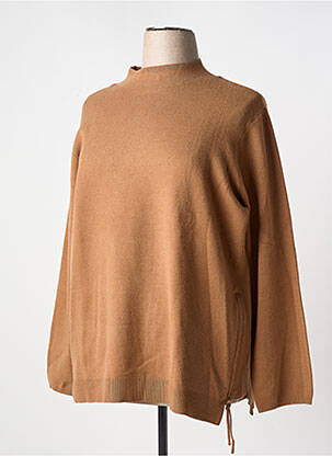 Pull stretch manches longues marron YESTA femme