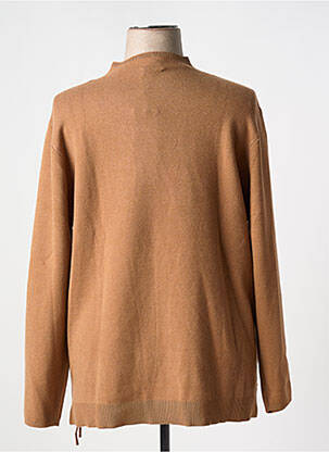 Pull stretch manches longues marron YESTA femme