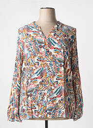 Blouse poignets boutonnés avec fente manches longues beige DIANE LAURY femme