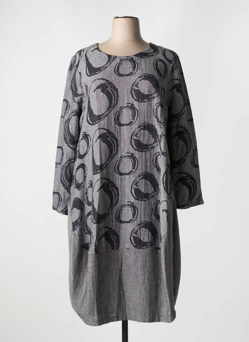 Robe mi-longue manches longues manches longues gris OLIVER JUNG femme