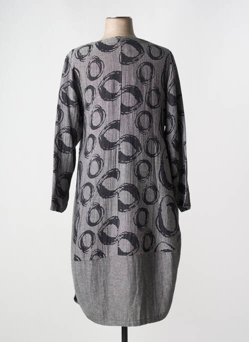 Robe mi-longue manches longues manches longues gris OLIVER JUNG femme