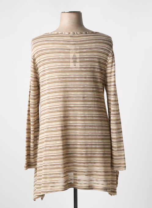 Pull tunique stretch manches longues beige G!OZE femme
