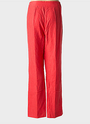Pantalon droit tissage crêpe taille haute rouge JEAN GABRIEL femme