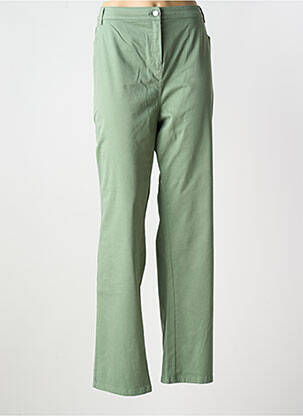 Pantalon slim tissage popeline taille normale vert MERI & ESCA femme