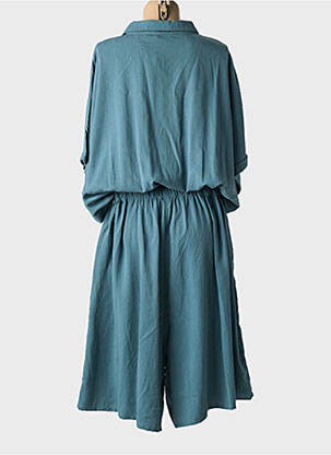 Combishort col chemisier manches courtes vert YESTA femme