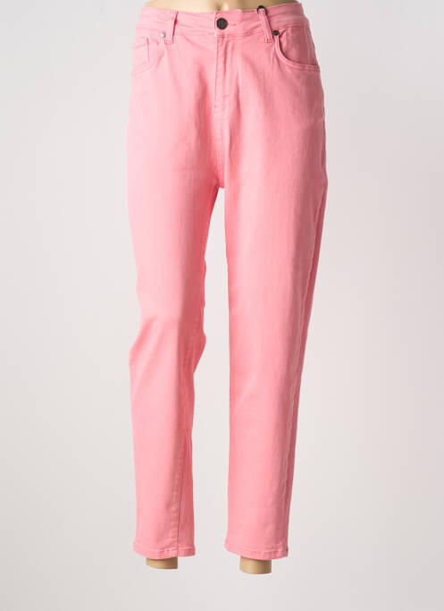 Jeans coupe slim rose MAT. pour femme