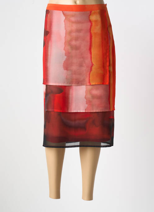 Jupe mi-longue orange JEAN DELFIN pour femme