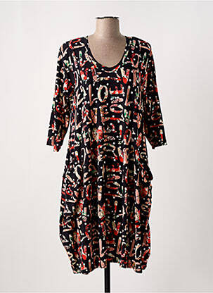 Robe mi-longue manches 3/4 manches 3/4 noir OLIVER JUNG femme