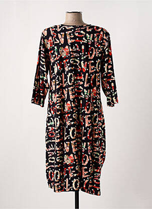 Robe mi-longue manches 3/4 manches 3/4 noir OLIVER JUNG femme