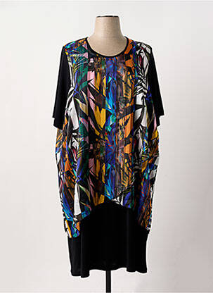 Robe mi-longue coupe fluide manches courtes noir GREGORY PAT femme