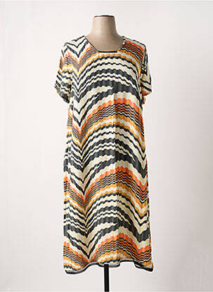 Robe mi-longue manches courtes manches courtes beige MERI & ESCA femme