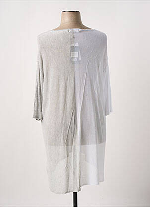 Pull tunique stretch manches 3/4 gris JELLA femme