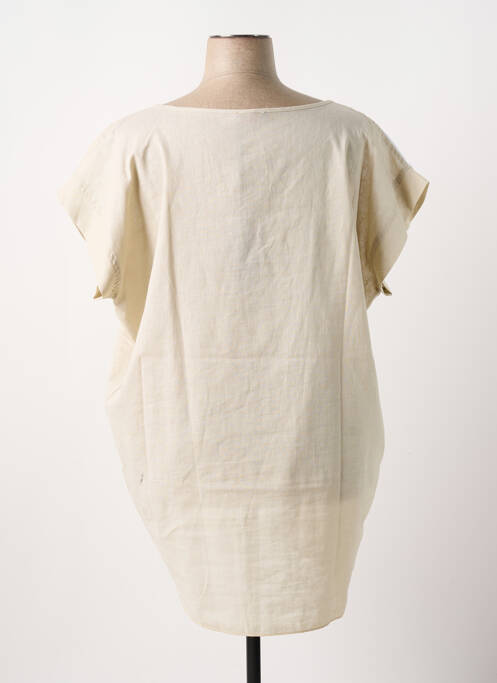 Tunique manches courtes beige SOPHIA CURVY pour femme