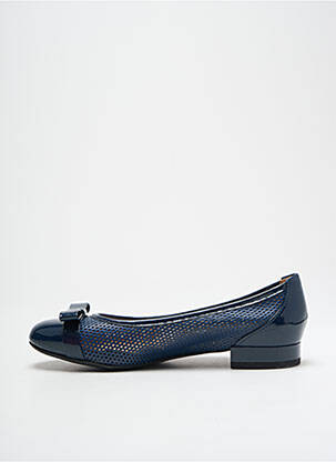 Ballerines tissage vernis talon bas bleu GEOX fille