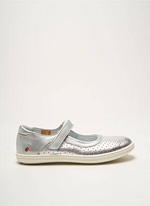 Ballerines tissage satiné bout rond argent GBB fille