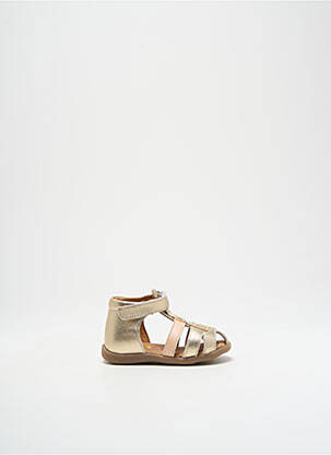 Sandales/nu pieds matière lisse bout rond or GBB fille