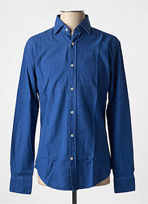 Chemise manches longues manches longues bleu CARNET DE VOL homme