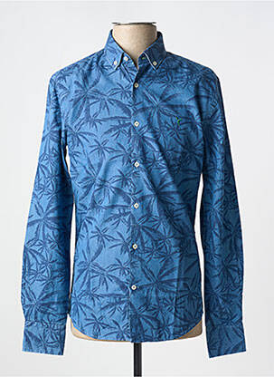 Chemise manches longues manches longues bleu CARNET DE VOL homme