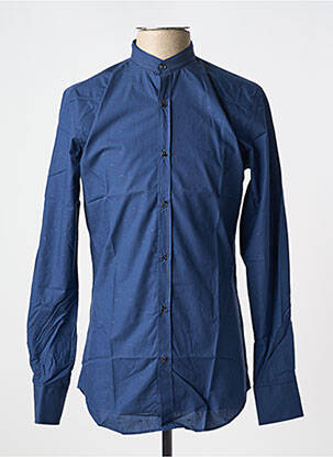 Chemise manches longues manches longues bleu CARNET DE VOL homme
