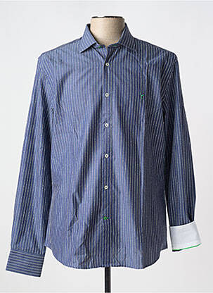 Chemise manches longues bleu CARNET DE VOL pour homme