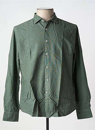 Chemise manches longues vert CARNET DE VOL pour homme
