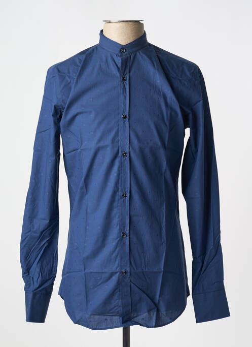 Chemise manches longues bleu CARNET DE VOL pour homme
