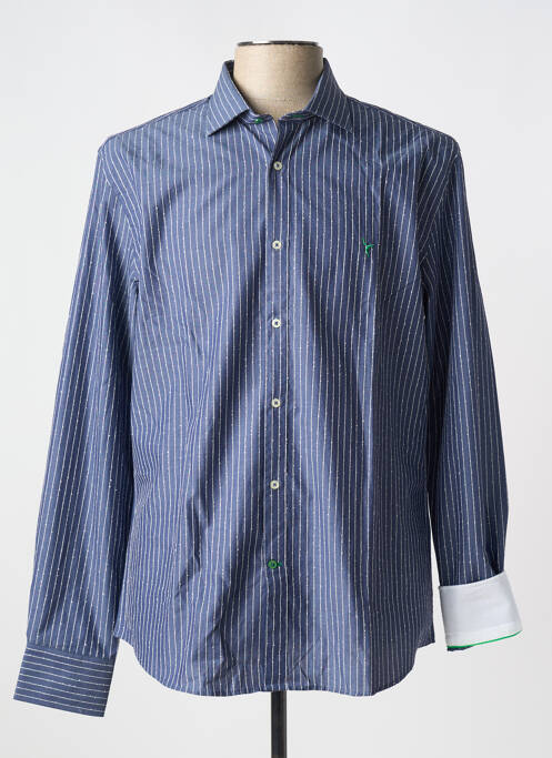 Chemise manches longues bleu CARNET DE VOL pour homme