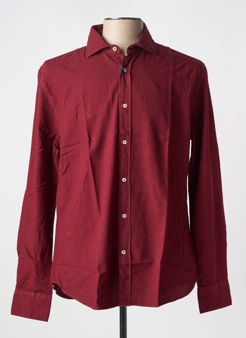 Chemise manches longues rouge CARNET DE VOL pour homme